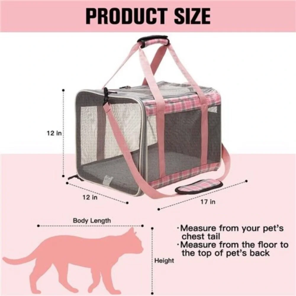 Large Cat Carrier for 2Cats,Soft-Sided Pet Carrier for Cat,Top Load Cat Carriers
